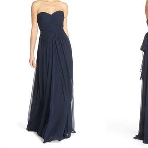 Jenny Yoo Strapless Mira Chiffon Dress